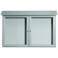 Aarco Aarco Products  Inc. PLD3045-2-2 Light Grey Two Door Hinged Door Plastic Lumber Message Center with Vinyl Posting Surface 30 in.H x 45 in.W PLD3045-2-2